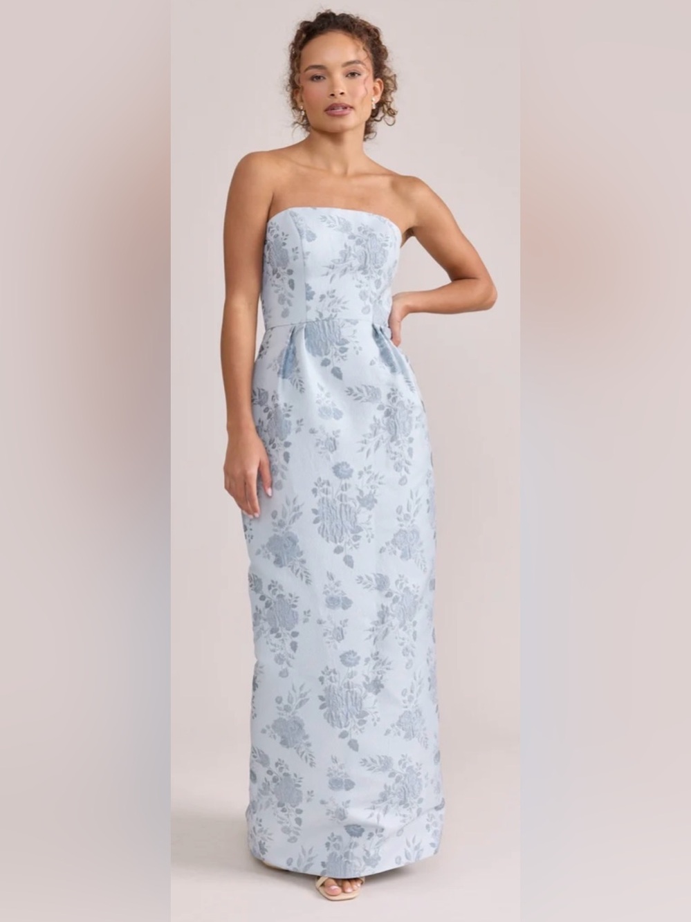 Revelry Luxe Bridesmaid Strapless Dress in Blue Like New, Worn Once